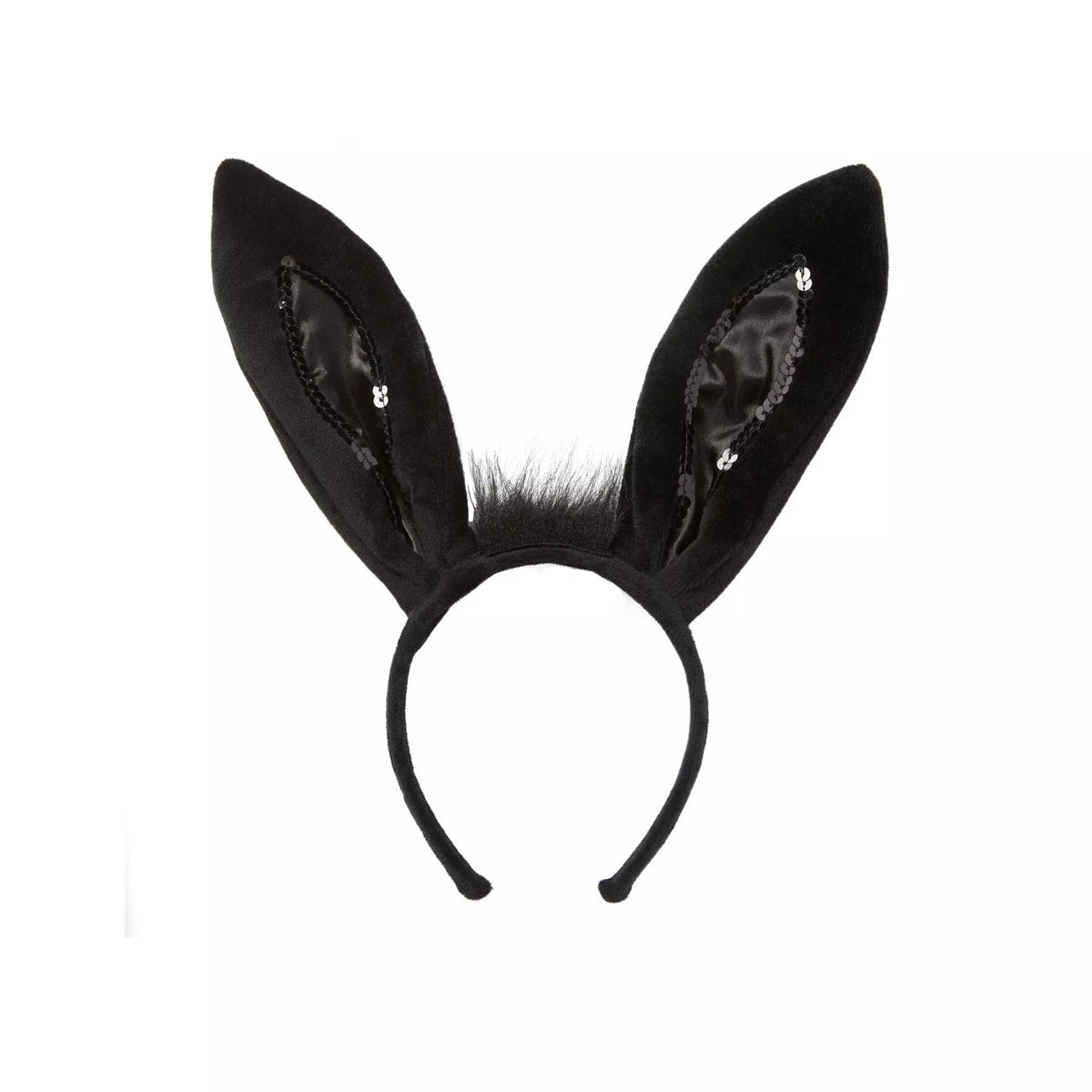 Black Sequinned Trimmed Bunny Ears