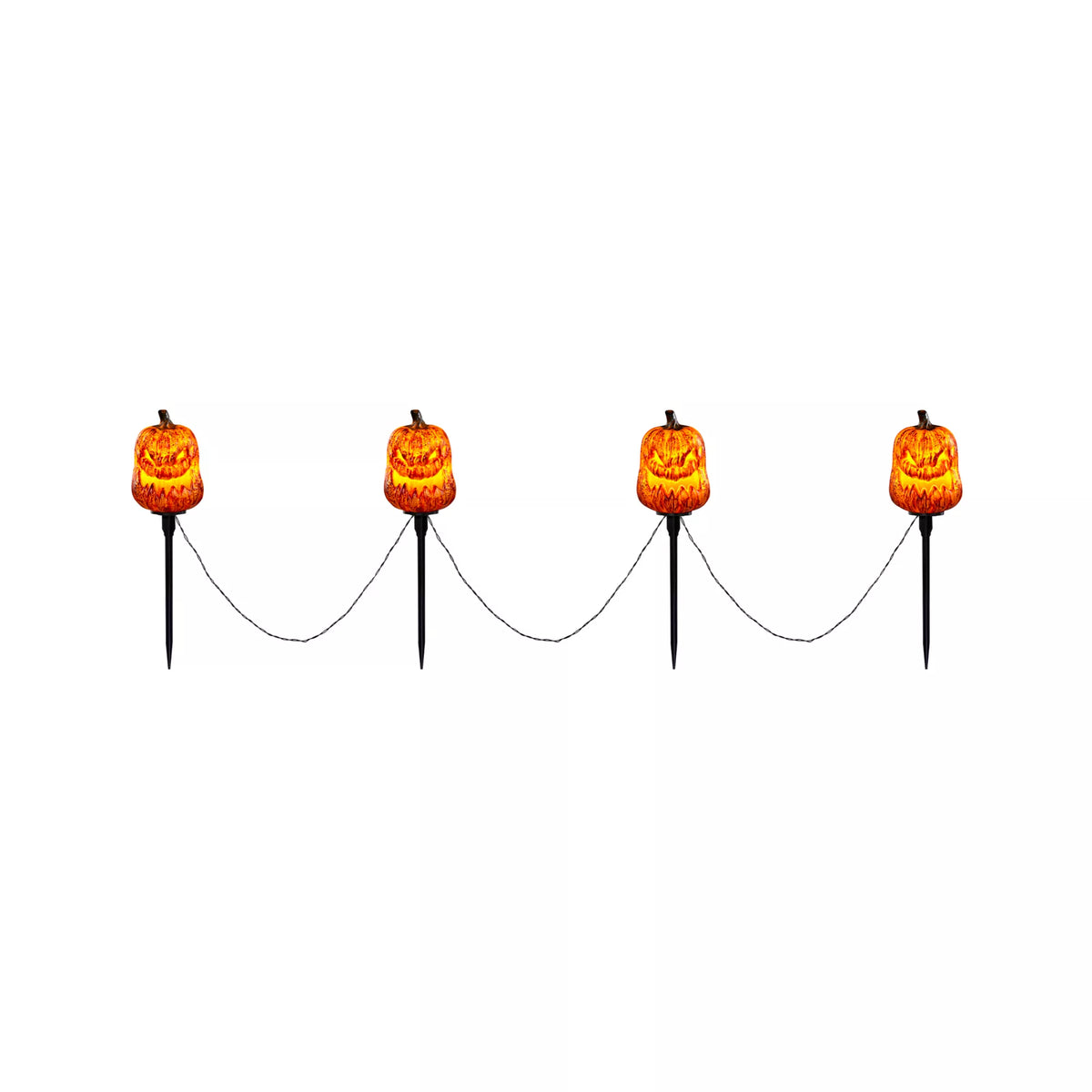 Light-Up LED Spooky Pumpkin Pathway Markers