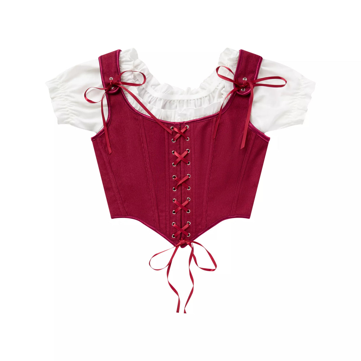 Burgundy Pirate Corset Top