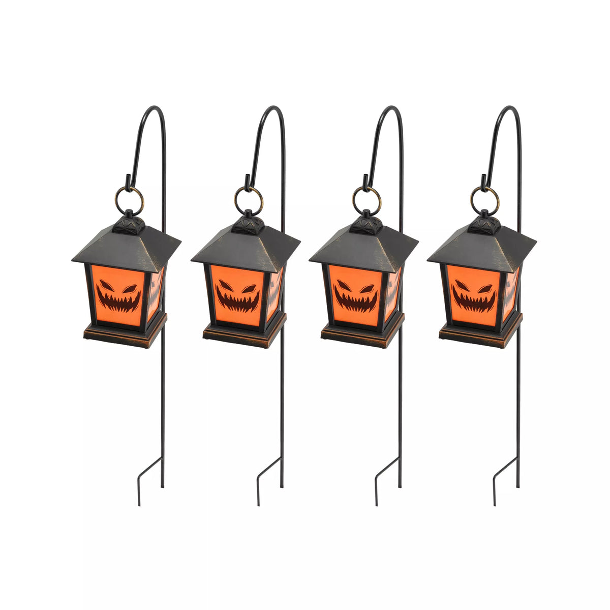 LED Jack-O-Lantern Pathway Markers - 4 Pack