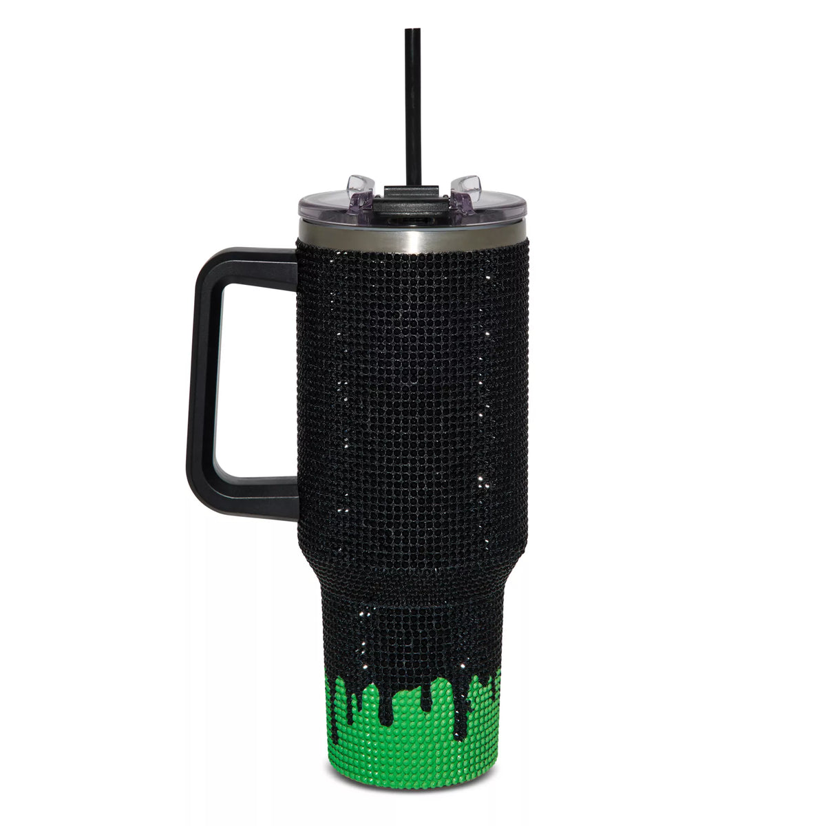 Ghost Face Killin' It Green Rhinestone Travel Tumbler with Straw - 40 oz.