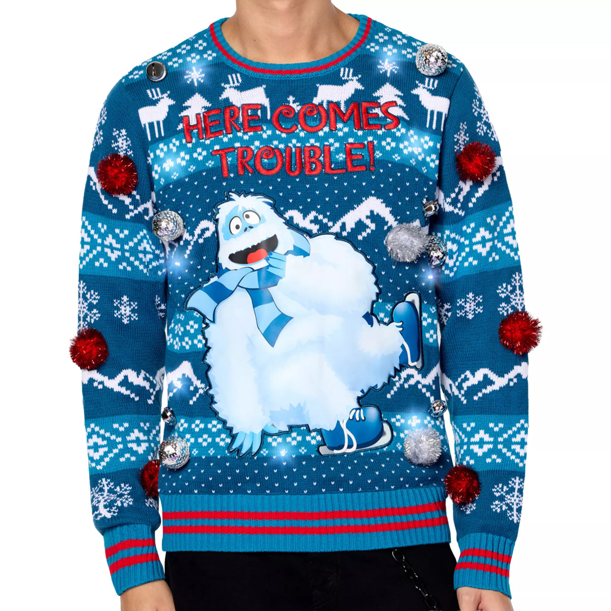 Bumble Here Comes Trouble Christmas Sweater - Rudolph the Red Nosed Reindeer